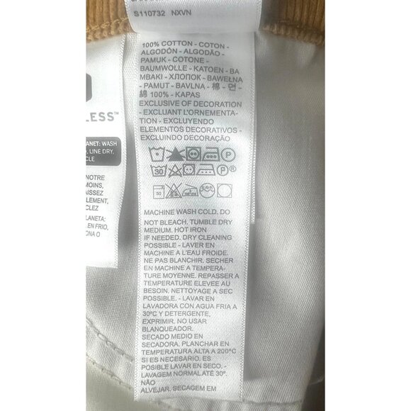 Levis 94 Baggy Corduroy Pants Size 24 Mid Rise Loose Fit Straight Leg Tan Womens - Picture 8 of 15